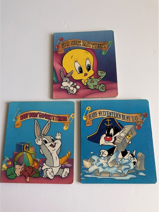 Warner Bros. Other - 90s Vintage Baby Looney Tunes Board Books Set of 3 Tweety Bugs Sylvester